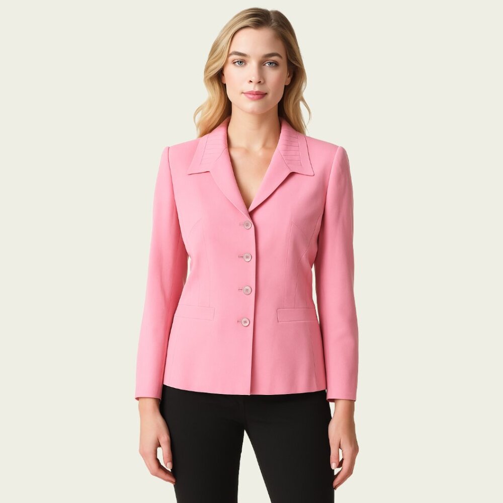 Vintage 90s Pink Escada Blazer Minimalist Coquette Retro Quiet Luxury Career